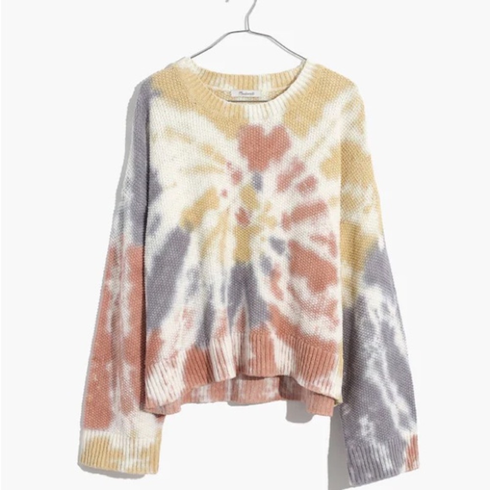 Madewell Westford Oversized Pullover Sweater XXS Tie Dye Cotton Knit